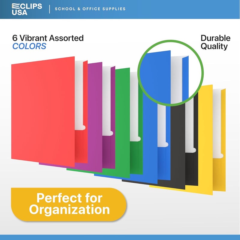 VEEBOOST Folders, Folders with Pockets, 2 Pocket Folders, Folders with Pockets Bulk, Holds 100 Sheets (50 per Pocket), Assorted Colors, Office Or School (25) - Image 4